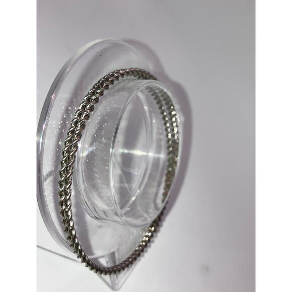 NWOT! Two Twisting Silver-Tone 2 7/8" Bangle Bracelets! - Picture 5 of 8
